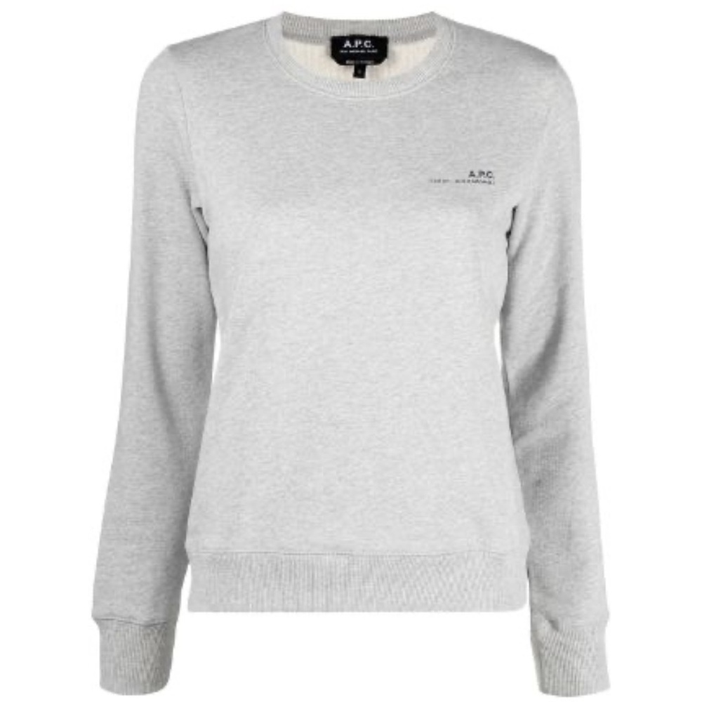 A.P.C Grey Logo Sweatshirt Size Large